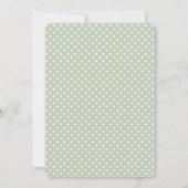 Grüne Gingham Kokette Schleife Taufe Einladung (Rückseite)