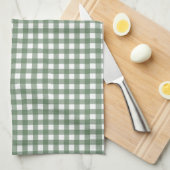 Grüne Gingham-Küchenhandtuch Geschirrtuch (Viertel Falte)