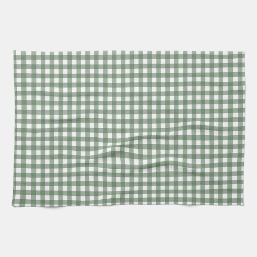 Grüne Gingham-Küchenhandtuch Geschirrtuch (Horizontal)