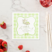 Grüne Gingham Matcha-Teeparty-Baby-Party Serviette (Beispiel)