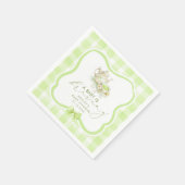 Grüne Gingham Matcha-Teeparty-Baby-Party Serviette (Ecke)