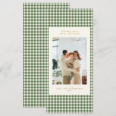 Grüne Gingham Moderne Frohe Weihnachten Hochformat (Vorne/Hinten)