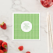 Grüne Gingham Name Babydusche Serviette (Beispiel)