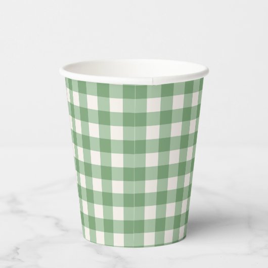 Grüne Gingham Paper-Party Pappbecher (Rechts)