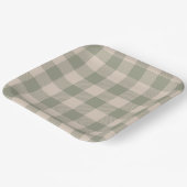 Grüne Gingham-Papierteller - 23cm | Salty Bark Clu Pappteller (Gewinkelt)