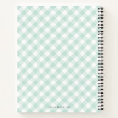 Grüne Gingham-Rezept für einfache klassische Hübsc Notizblock (Rückseite)
