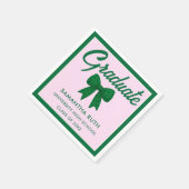 Grüne Gingham-Schleife Abschlussfeier Serviette (Ecke)