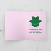 Grüne Gingham-Schleife Foto-Abschluss  Karte (Innenseite)
