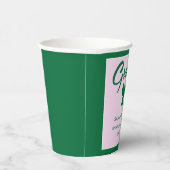 Grüne Gingham-Schleifen-Abschlussfeier-Papierbeche Pappbecher (Rechts)