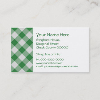 Grüne Gingham-Visitenkarte Visitenkarte