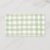 Grüne Gingham-Windeldiaper-Raffle-Karte Begleitkarte (Rückseite)