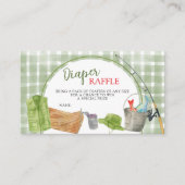 Grüne Gingham-Windeldiaper-Raffle-Karte Begleitkarte (Vorderseite)