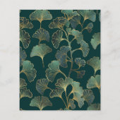 Grüne Ginkgo-Blatt Einladung zur Hochzeit (Rückseite)