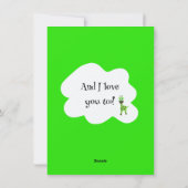 Grüne Giraffe Feiertagskarte (Rückseite)