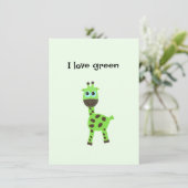 Grüne Giraffe Feiertagskarte (Stehend Vorderseite)