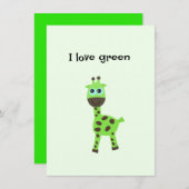Grüne Giraffe Feiertagskarte (Vorne/Hinten)