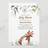 Grüne Giraffe Kinderdusche Einladung (Vorne/Hinten)