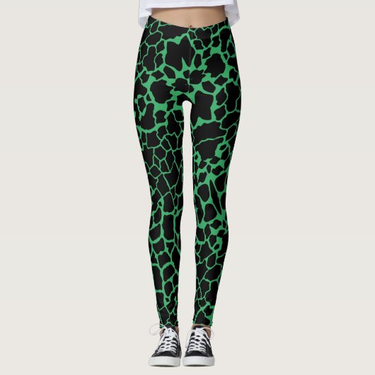 Grüne Giraffe Leggings (Vorderseite)