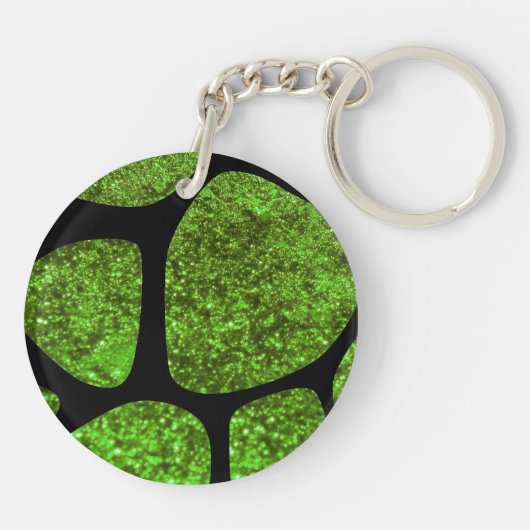 Grüne Giraffe, Lila Giraffe, Glitzer, Monogramm Schlüsselanhänger (Rückseite)