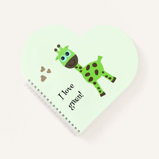 Grüne Giraffe Notizblock (Vorderseite)