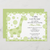 Grüne Giraffen-Babyparty-Einladung Einladung (Vorne/Hinten)
