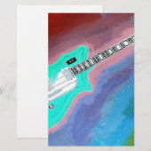 Grüne Gitarre Briefpapier (Vorne/Hinten)