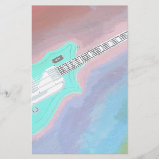 Grüne Gitarre Briefpapier (Vorderseite)