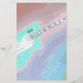 Grüne Gitarre Briefpapier (Rückseite)