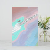 Grüne Gitarre Briefpapier (Stehend Vorderseite)