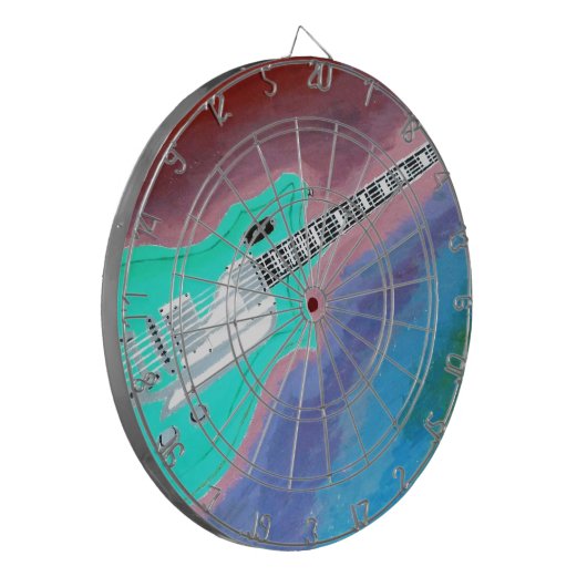 Grüne Gitarre Dartscheibe (Vorderseite Links)