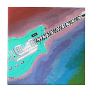 Grüne Gitarre Fliese