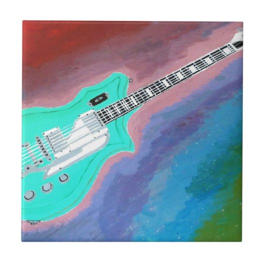 Grüne Gitarre Fliese (Vorderseite)