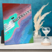 Grüne Gitarre Fotoplatte (Seite)