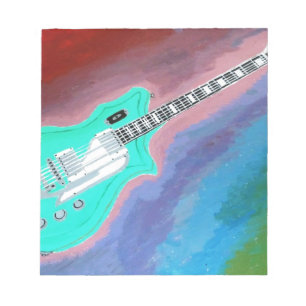 Grüne Gitarre Notizblock