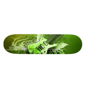 Grüne Gitarre Skateboard