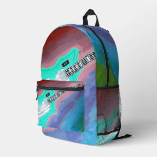 Grüne Gitarren-Rucksack Bedruckter Rucksack