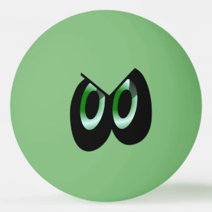 Grüne Glanz-Cartoon-Augen Tischtennisball