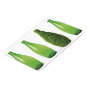 Grüne Glasflaschen mit recycelnd und Magnet (Linke Seite)