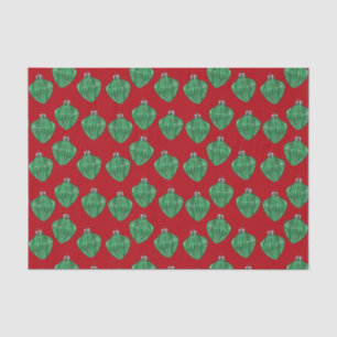 Grüne Glasschmuck - Rotes Gewebe Seidenpapier