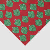 Grüne Glasschmuck - Rotes Gewebe Seidenpapier (Ausschnitt)