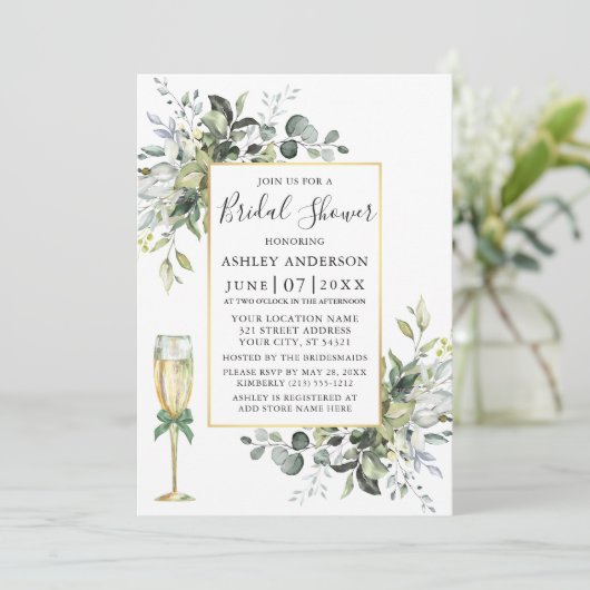 Grüne Glasvitrine Grüne Dusche Einladung (Stehend Vorderseite)