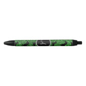 Grüne Glitter-Dackel des Monogramms Kugelschreiber (Vorderseite)