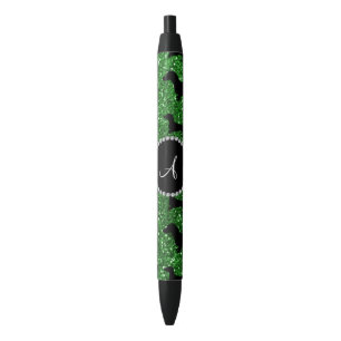 Grüne Glitter-Dackel des Monogramms Kugelschreiber