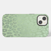 Grüne Glitter-Leopard-Textur iPhone Hülle (Rückseite (Horizontal))