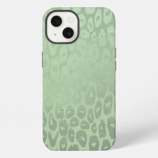 Grüne Glitter-Leopard-Textur iPhone Hülle (Rückseite)