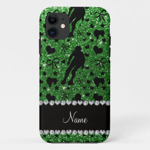 Grüne Glitterrolle Derby des individuellen Namens Case-Mate iPhone Hülle