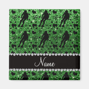 Grüne Glitterrolle Derby des individuellen Namens Magnet