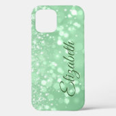 Grüne Glitzer Chic Girl Name Case-Mate iPhone Hülle (Rückseite)