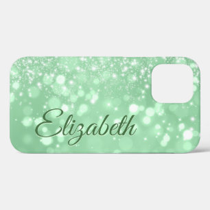 Grüne Glitzer Chic Girl Name Case-Mate iPhone Hülle