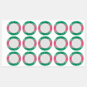 Grüne Glitzer Chic Pink Watermelon Farbe Etiketten (Blatt)